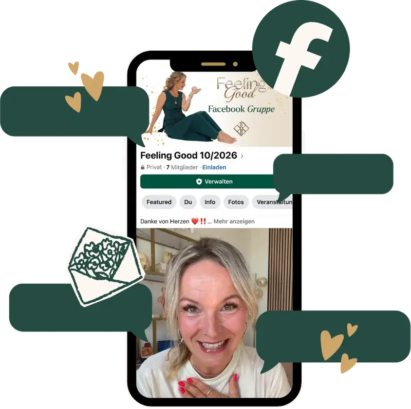Die Feeling-Good-Facebook-Gruppe auf dem Handy