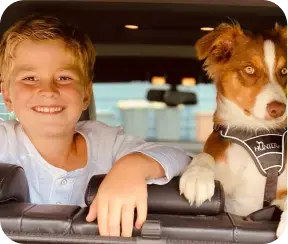 Junge mit Hund